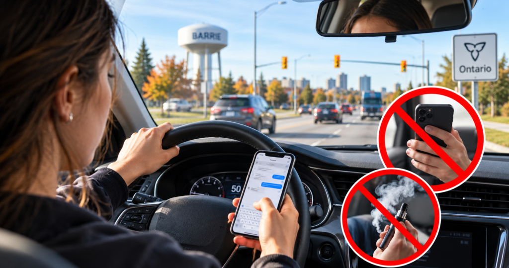 Distracted Driving in Ontario: Phones, Vaping and Other Rules